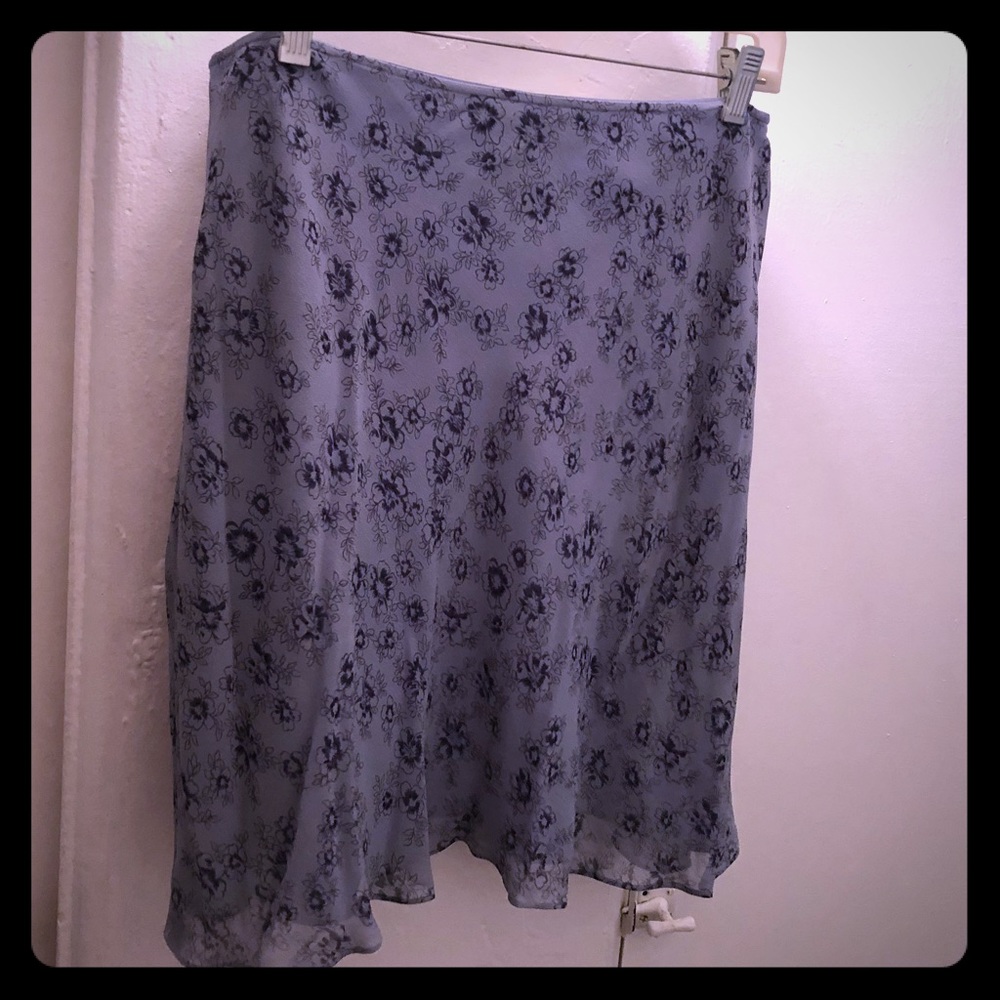 Blue silk INC skirt